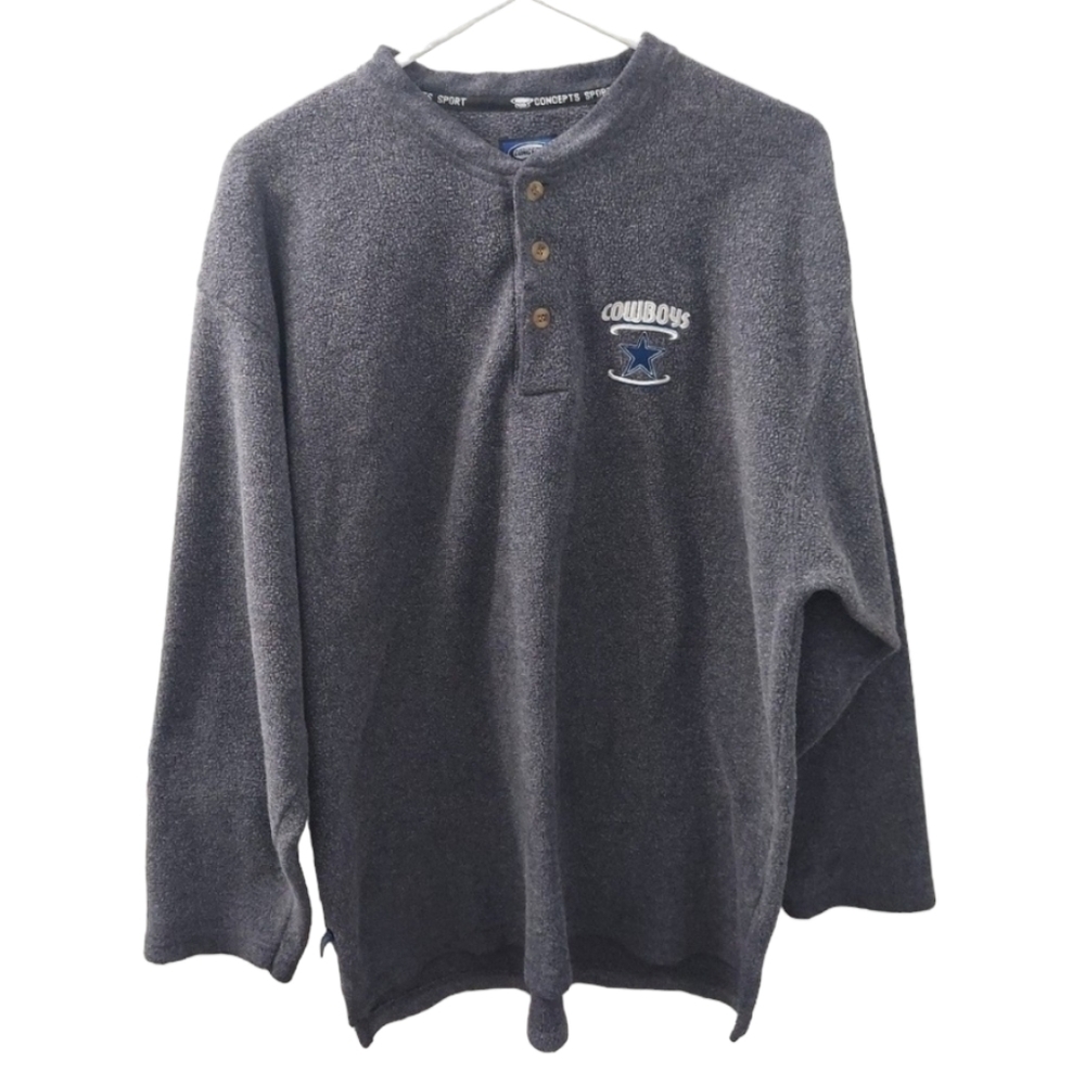 Concepts Sport Men's Dallas Cowboys Front Botton Pull-over Long Sleeve L…